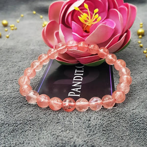 Cherry Quartz Diamond Cut Bracelet