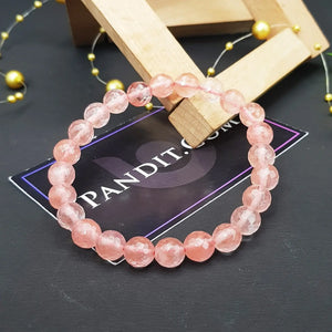 Cherry Quartz Diamond Cut Bracelet
