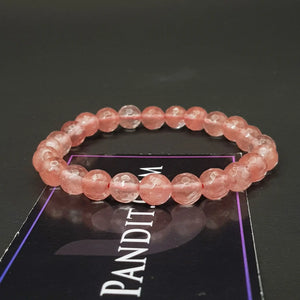 Cherry Quartz Diamond Cut Bracelet