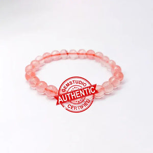 Cherry Quartz Diamond Cut Bracelet