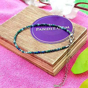 Chrysocolla Adjustable Diamond Cut Bracelet