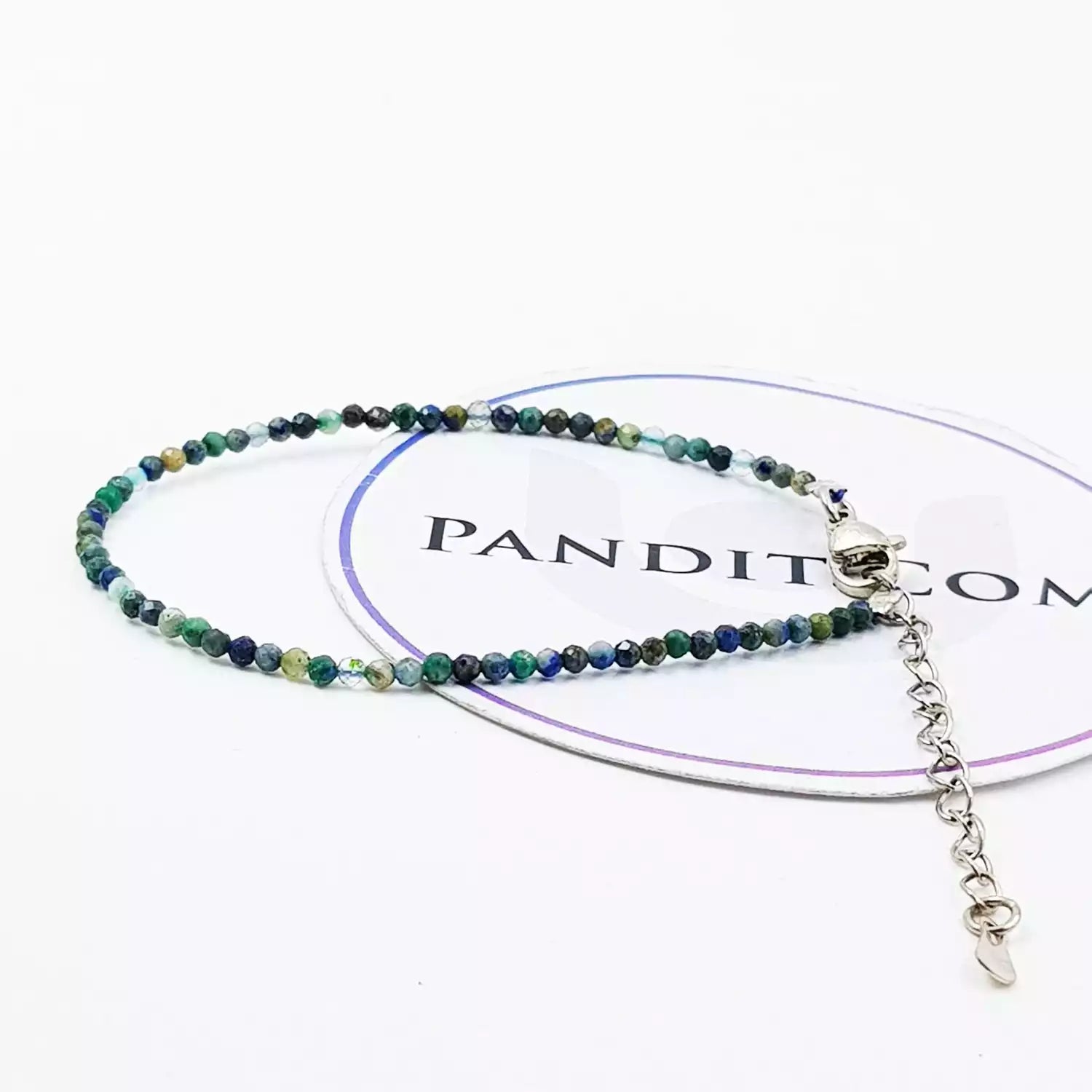 Chrysocolla Adjustable Diamond Cut Bracelet