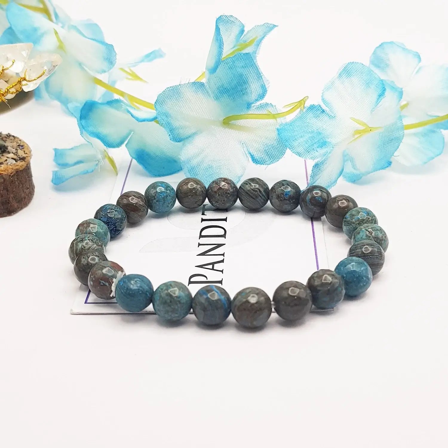 Chrysocolla Diamond Cut Bracelet