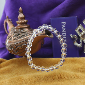 Clear Diamond Cut Glass Bracelet