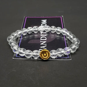 Clear Diamond Cut Glass Bracelet