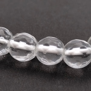 Clear Diamond Cut Glass Bracelet