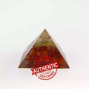 Coil Quartz Orgone Pyramid with Rudraksha Beads