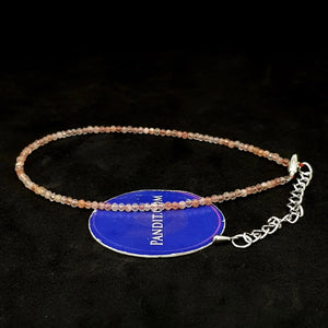 Copper Rutilated Quartz Anklet — close-up of gemstone beads detail