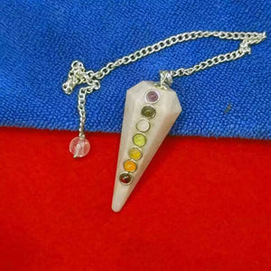 Cream Moonstone 7 Chakra Dowsing Pendulum