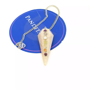 Cream Moonstone 7 Chakra Dowsing Pendulum
