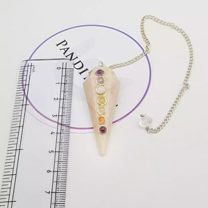 Cream Moonstone 7 Chakra Dowsing Pendulum
