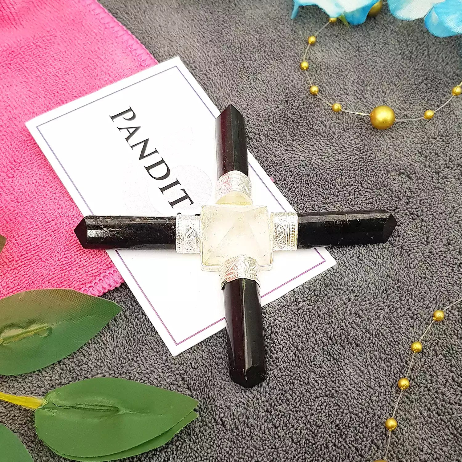 Crystal Pyramid and Black Tourmaline Pencil Energy Generator