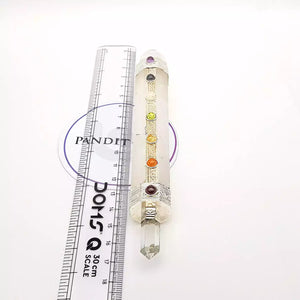 Crystal Quartz 7 Chakra Healing Stone Wand