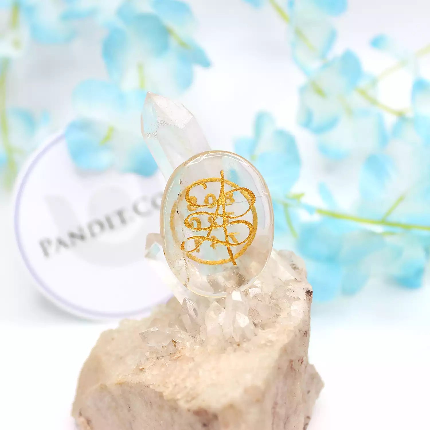 Crystal Quartz Zibu Symbol Coin