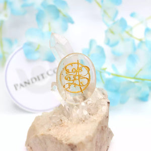 Crystal Quartz Zibu Symbol Coin