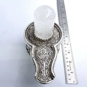 Crystal Shivling With Silver Jalhari