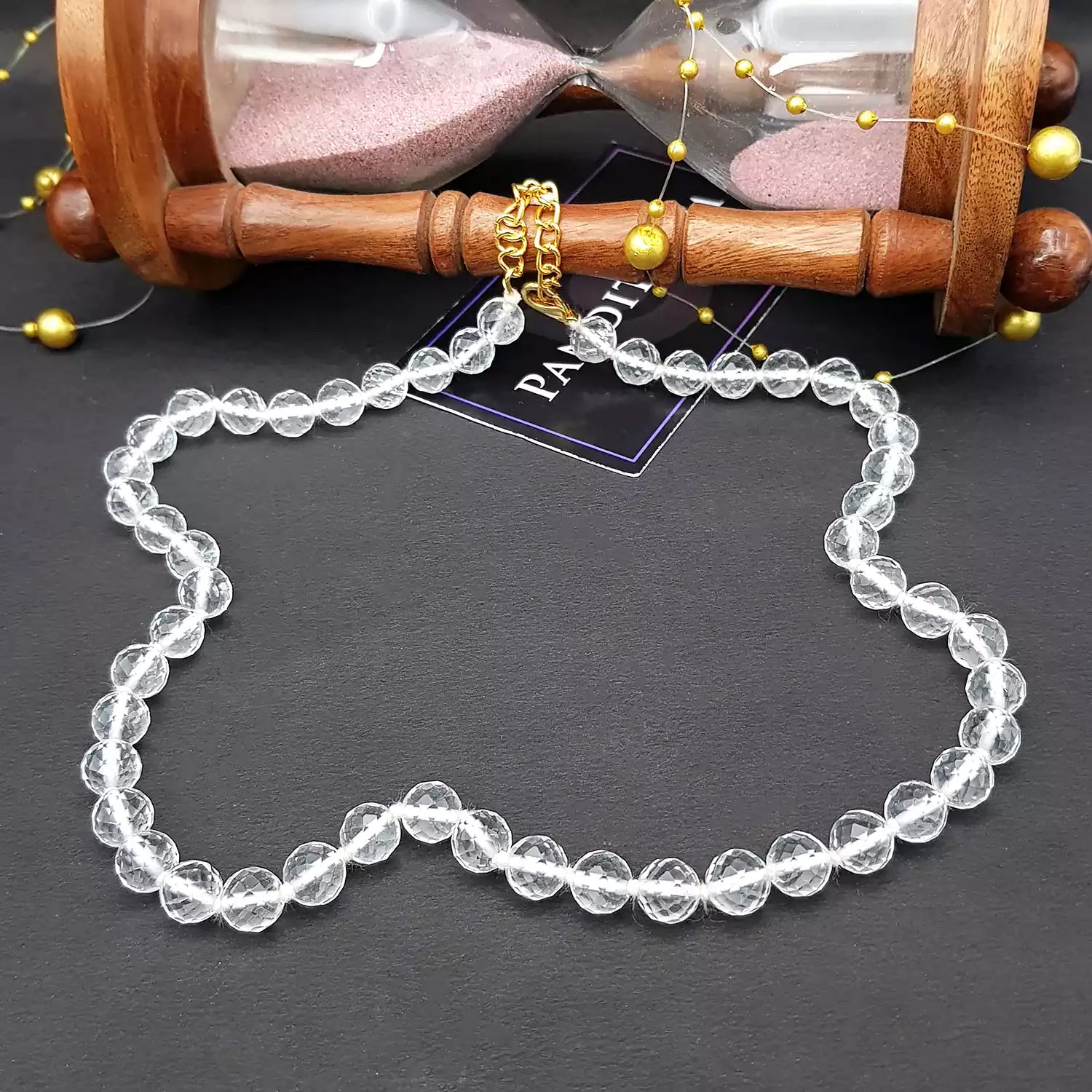 Crystal Sphatik Diamond Cut Mala Necklace Regular