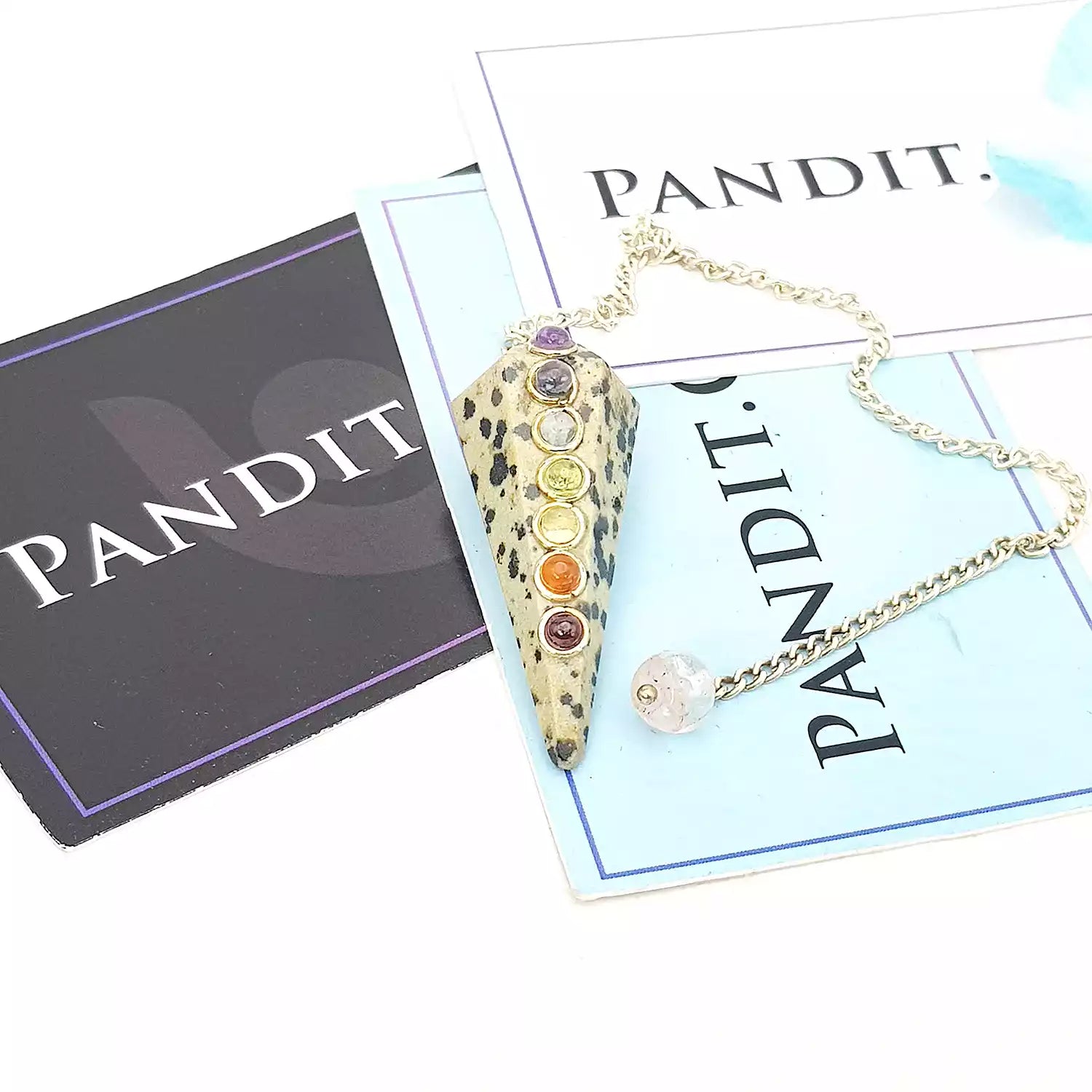 Dalmatian Jasper 7 Chakra Dowsing Pendulum