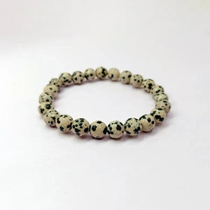 Dalmatian Jasper Diamond Cut Bracelet