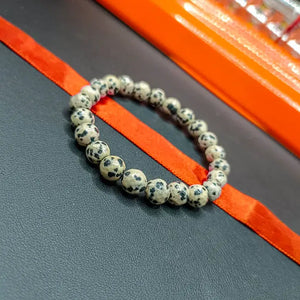 Dalmatian Jasper Diamond Cut Bracelet