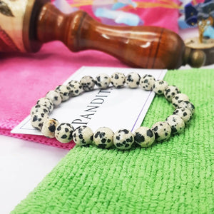 Dalmatian Jasper Diamond Cut Bracelet