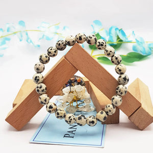 Dalmatian Jasper Diamond Cut Bracelet