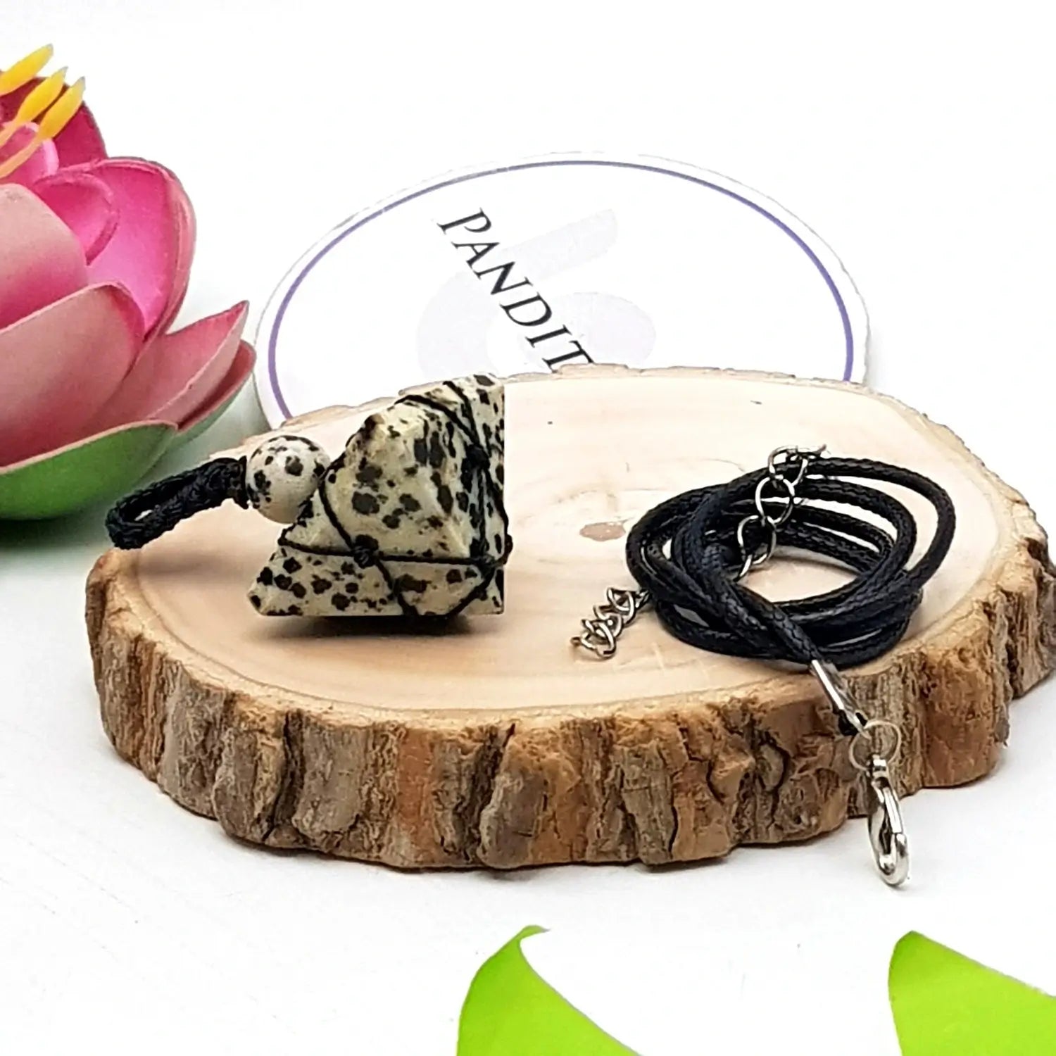 Dalmatian Jasper Pyramid Pendant