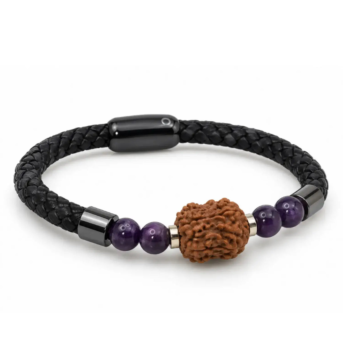 Damru Rudraksha Bracelet with Amethyst & Divine Fragrance