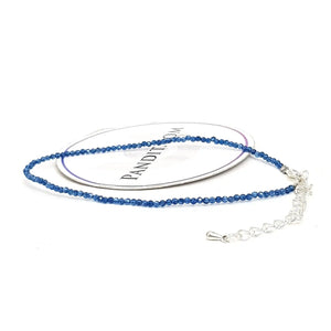 Dark Blue Chalcedony Anklet — close-up of gemstone beads detail