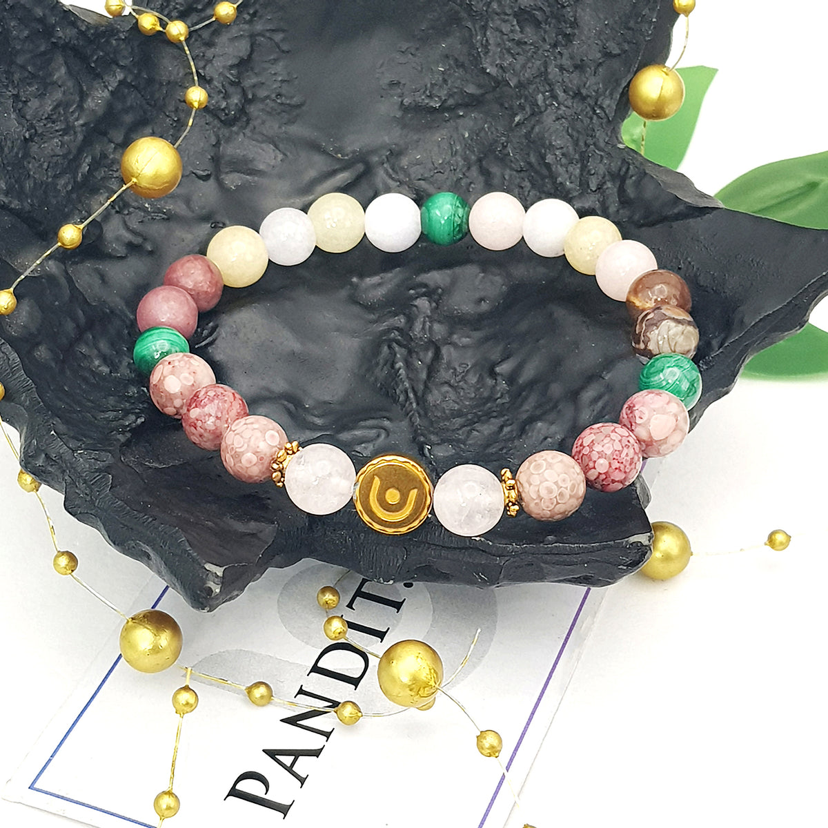 Desired Love Bracelet — front view of bracelet showing beads and stringing