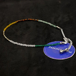 Dhan Yog Anklet — close-up of gemstone beads detail