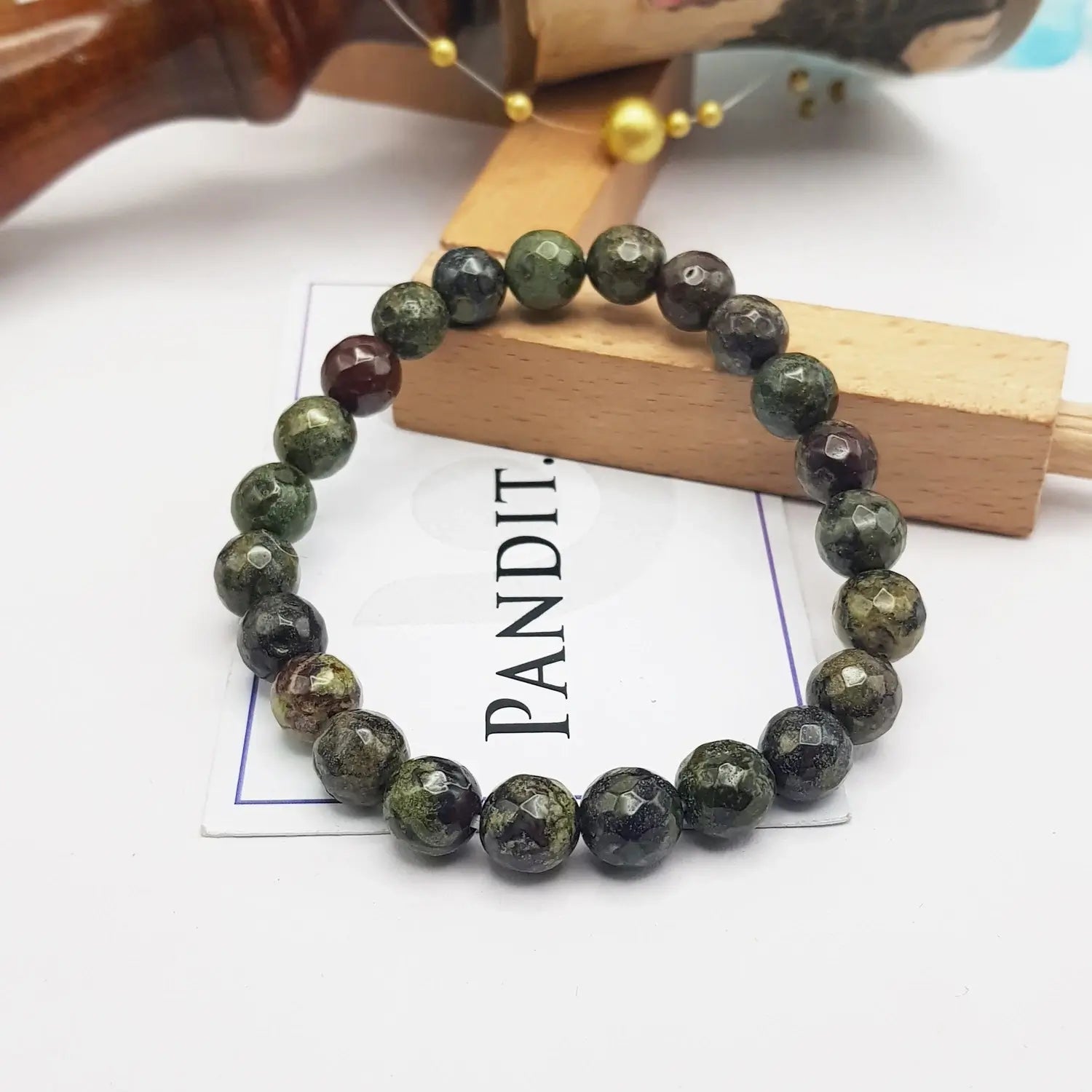 Dragon Blood Jasper Diamond Cut Bracelet
