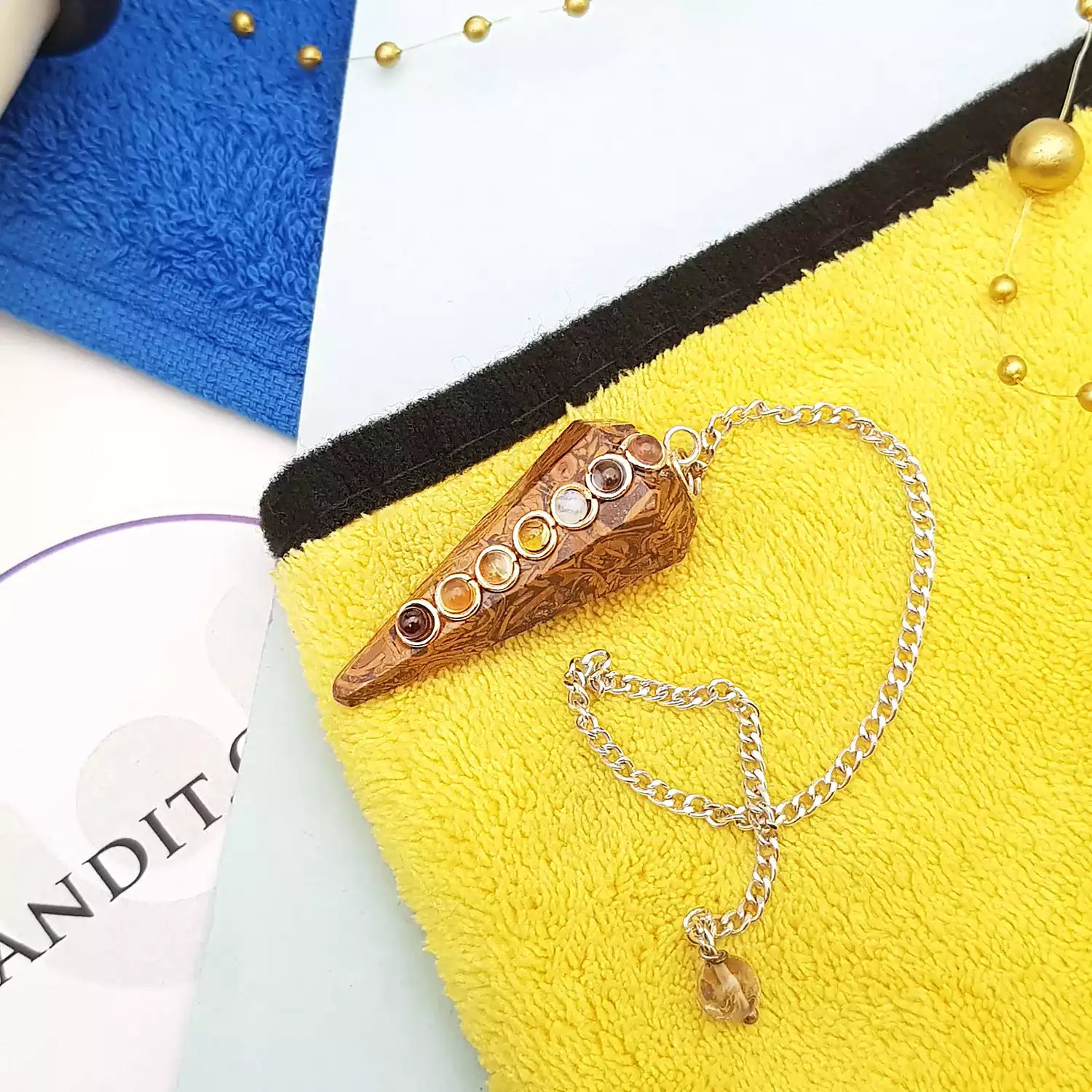 Elephant Jasper 7 Chakra Dowsing Pendulum