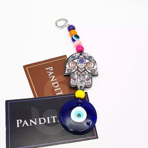 Evil Eye Hanging With Hamsa Symbol For Positive Energy