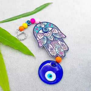Evil Eye Hanging With Hamsa Symbol For Positive Energy