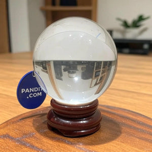 Feng Shui Crystal Gazing Ball With Wooden Stand
