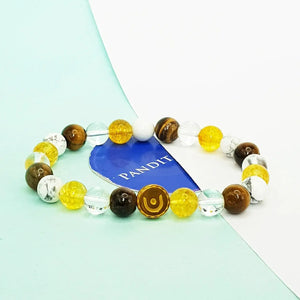 Gemini Zodiac Sign Bracelet — clasp and elastic threading detail