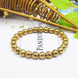 Golden Hematite Diamond Cut Bracelet