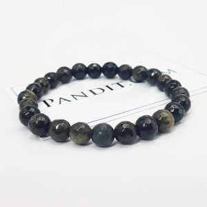 Golden Obsidian Diamond Cut Bracelet