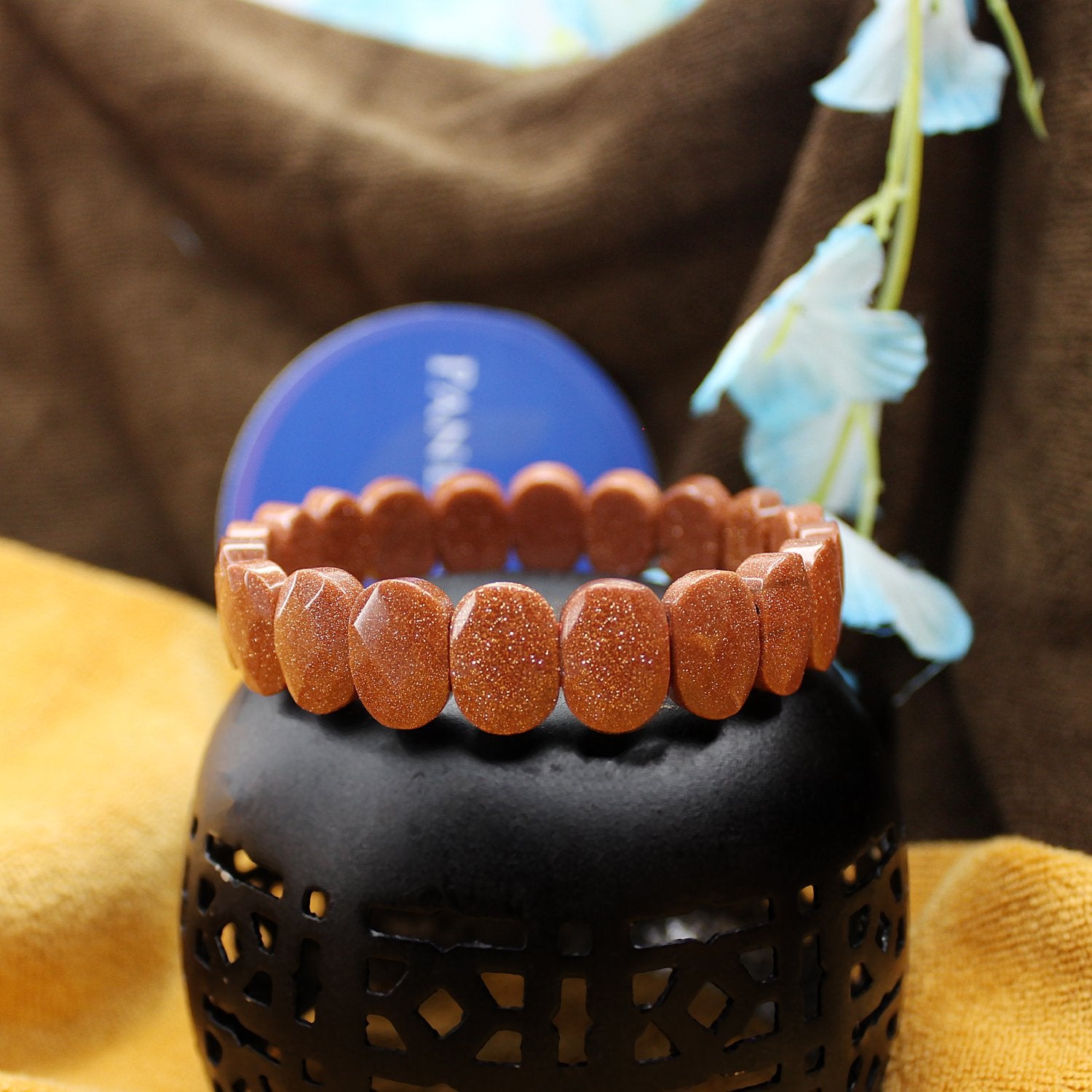 Golden Sunstone Oval Faceted Bracelet