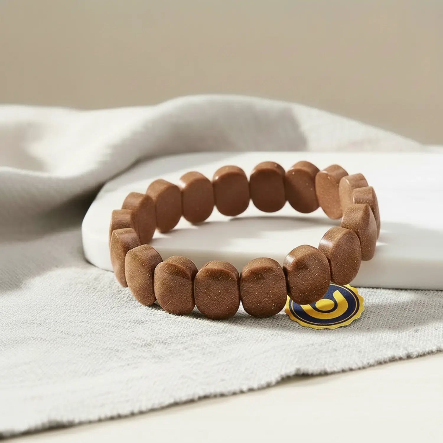 Golden Sunstone Oval Faceted Bracelet — close-up of Golden Sunstone Oval Faceted stones revealing natural patterns