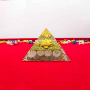 Gomti Chakra Orgone Pyramid with Tortoise