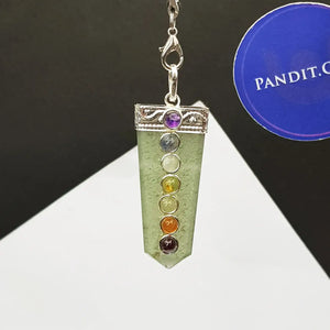 Green Aventurine 7 Chakra Pencil Pendant