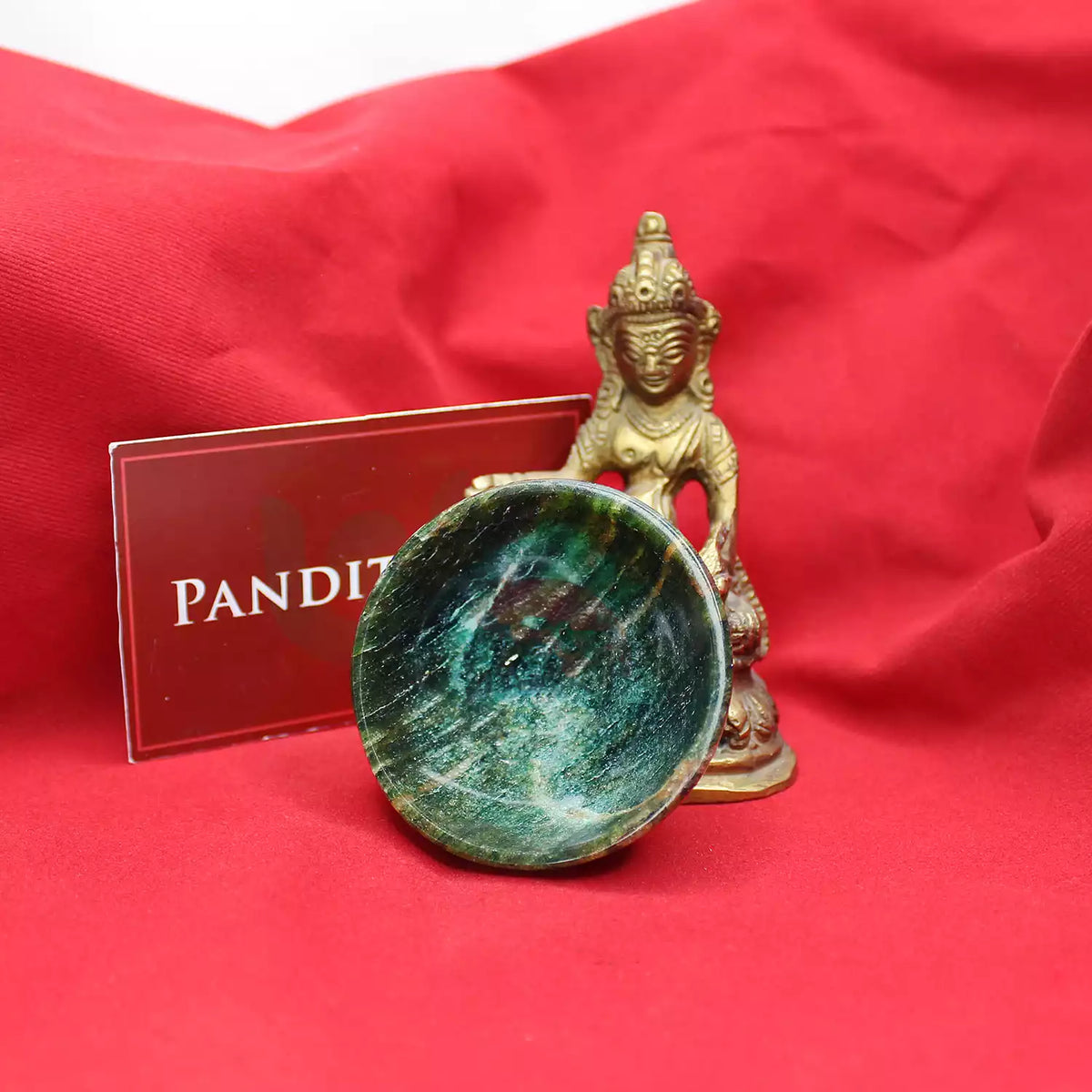 Green Aventurine Bowl — full bowl view from above