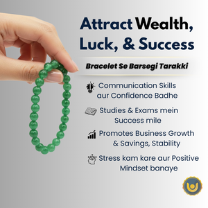 Green Aventurine Bracelet — packaging back cover with usage guide