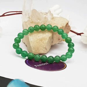 Green Aventurine Bracelet — clasp and elastic threading detail