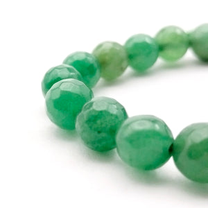 Green Aventurine Diamond Cut Bracelet