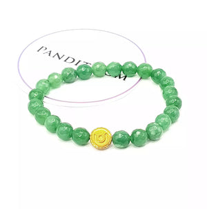 Green Aventurine Diamond Cut Bracelet
