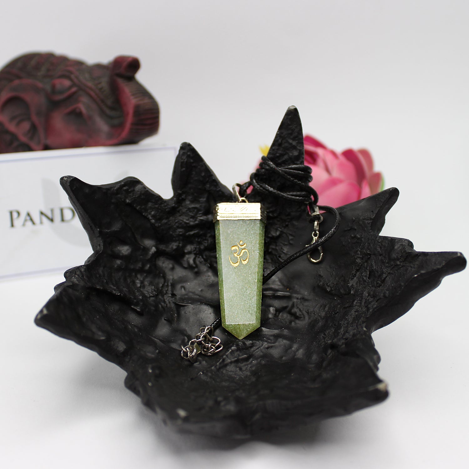 Green Aventurine Om Pencil Pendant