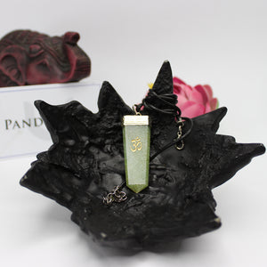 Green Aventurine Om Pencil Pendant